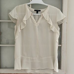 Banana Republic Petite Off-White/Cream Blouse